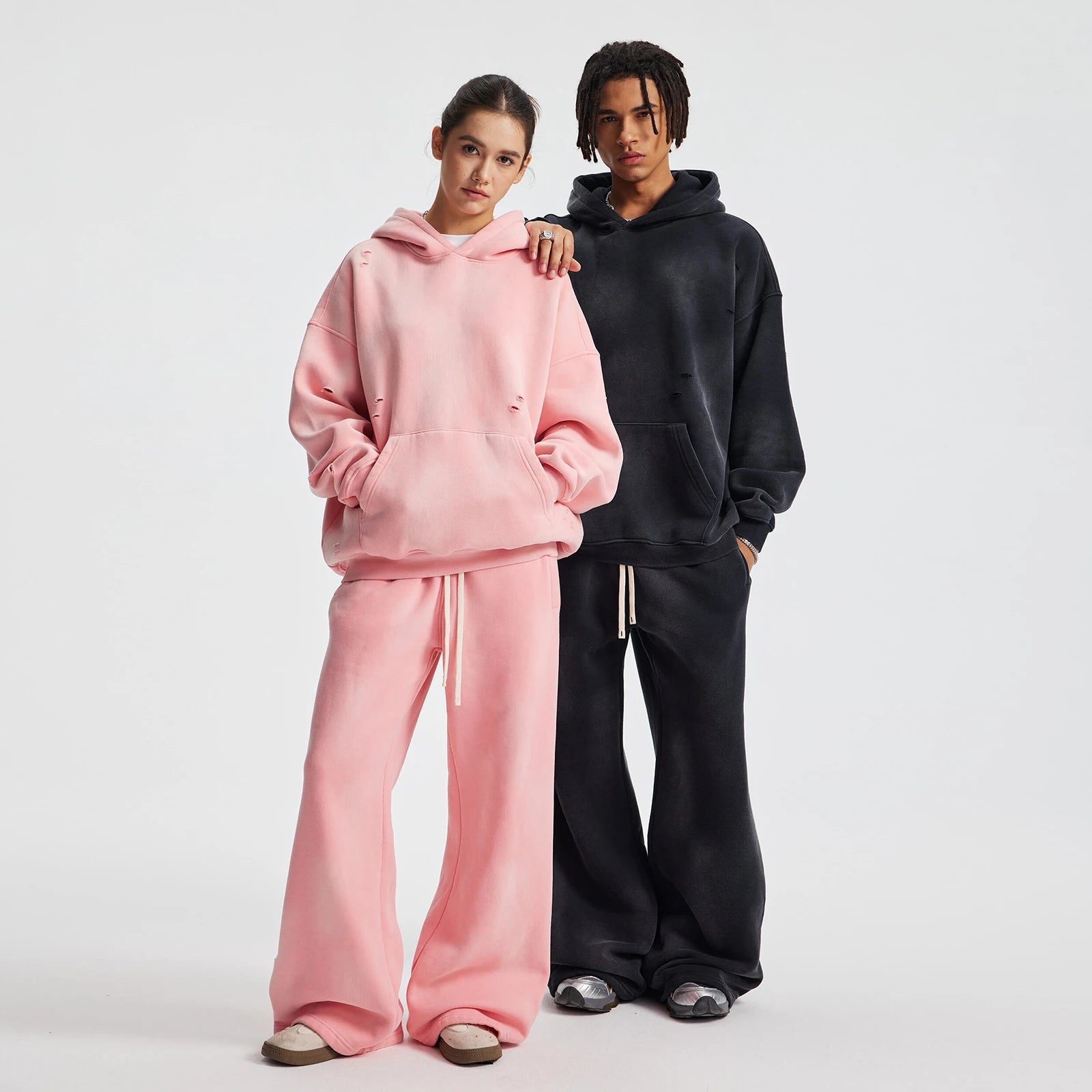 Plush Ink-Splash Wide Joggers