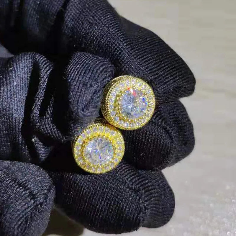 Classic White Stone Stud Earrings