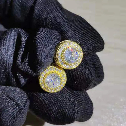 Classic White Stone Stud Earrings