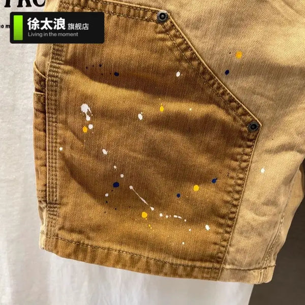 Summer Ink-Splice Casual Shorts