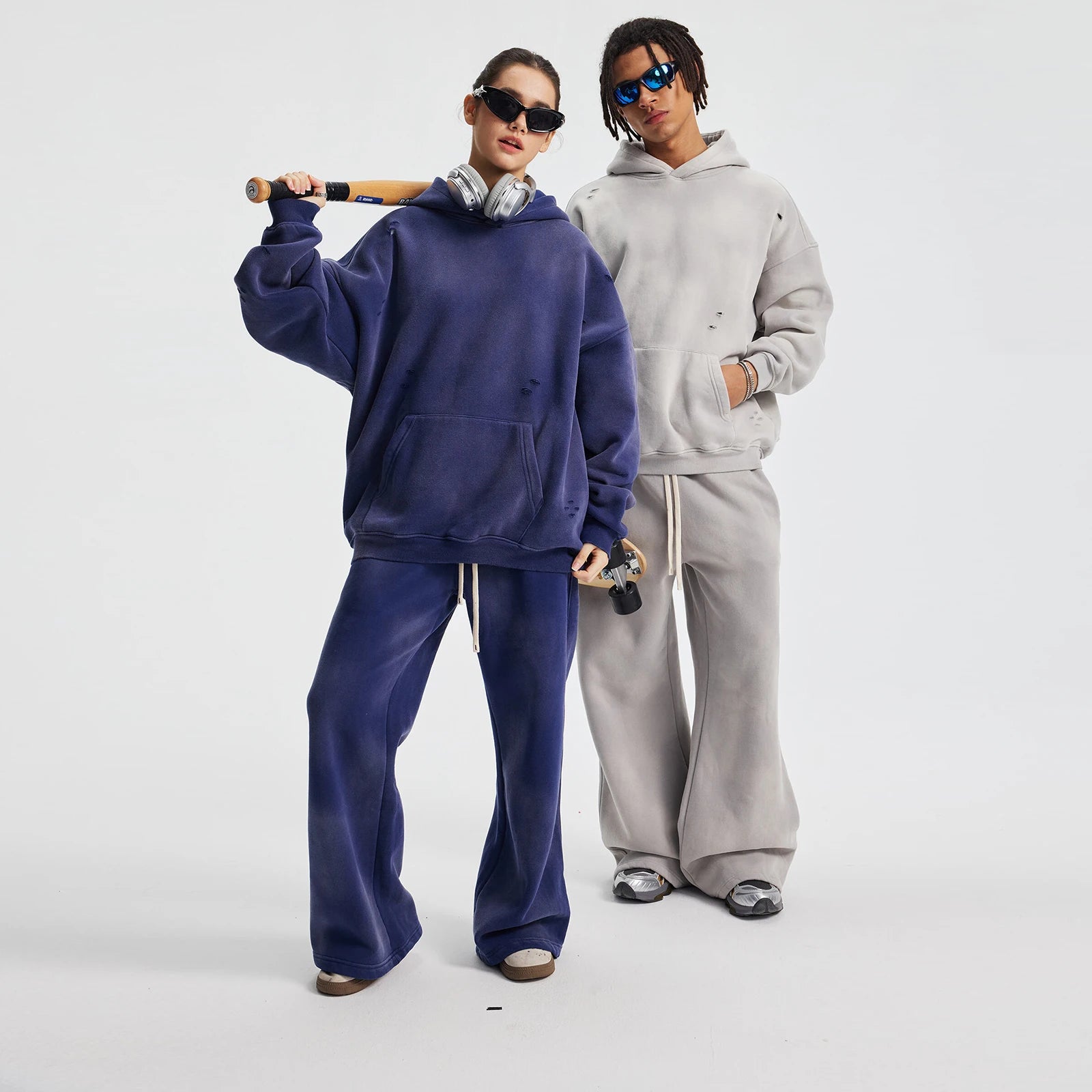 Plush Ink-Splash Wide Joggers