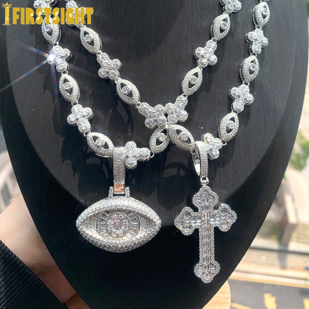 Iced Cross Bling Tennis Necklace