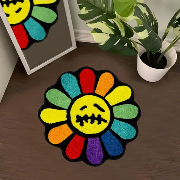 Travis Scott Sunflower Pattern Floor Rug