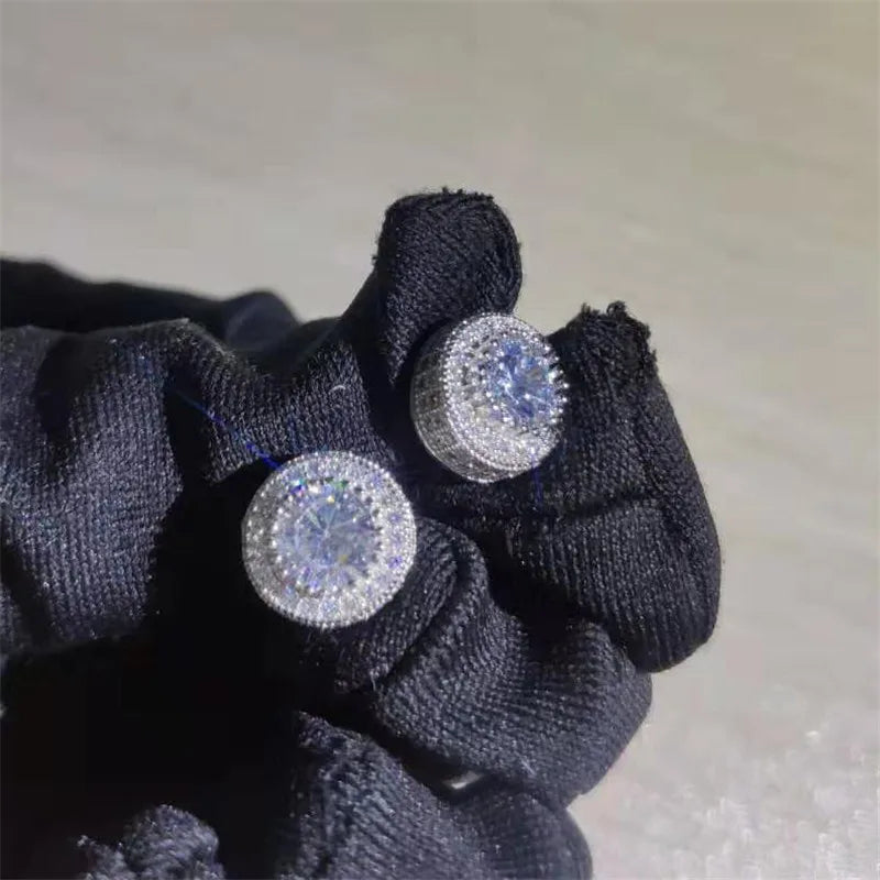 Classic White Stone Stud Earrings
