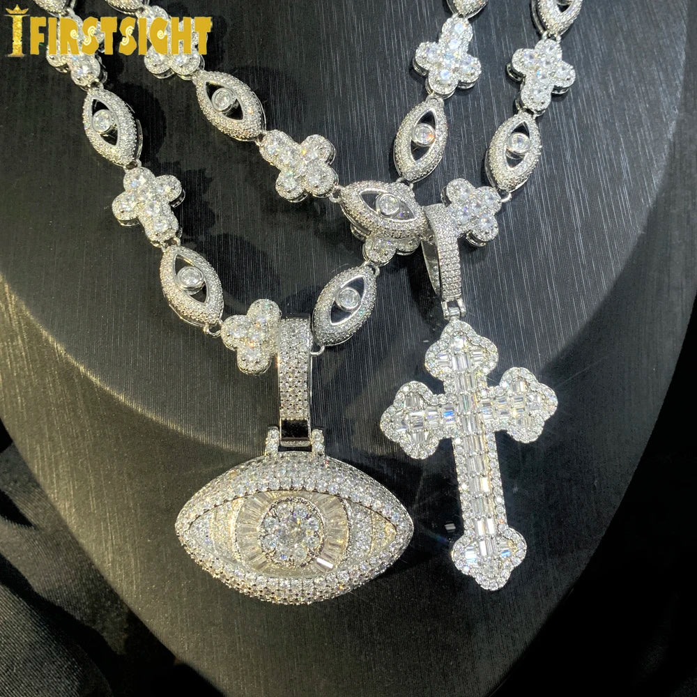 Iced Cross Bling Tennis Necklace
