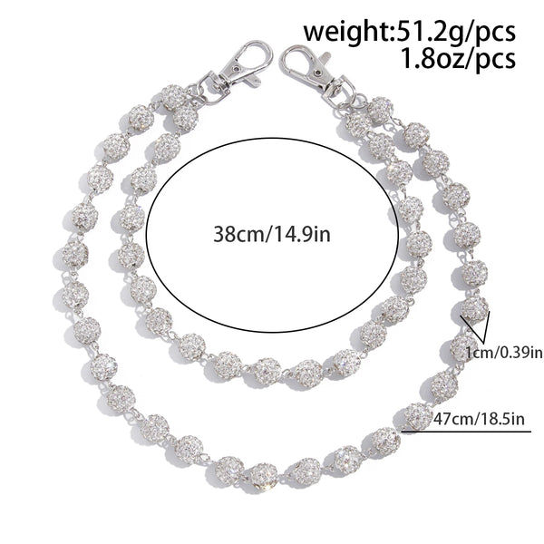 Rhinestone Jeans Chain Charm Accessory