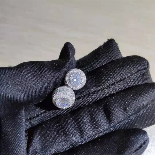 Classic White Stone Stud Earrings