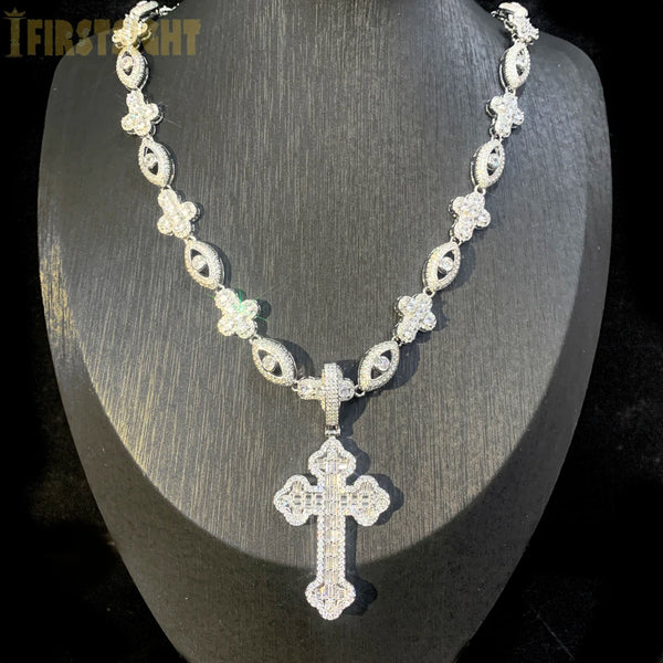 Iced Cross Bling Tennis Necklace
